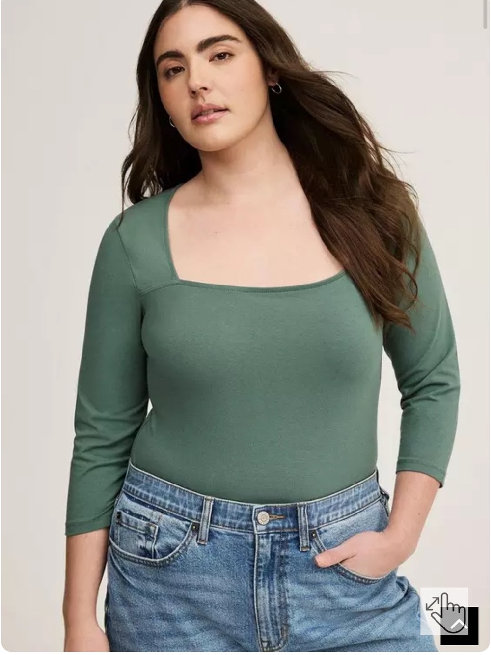 NWT Torrid Foxy Square Neck Crop Top dark Forrest size 2X